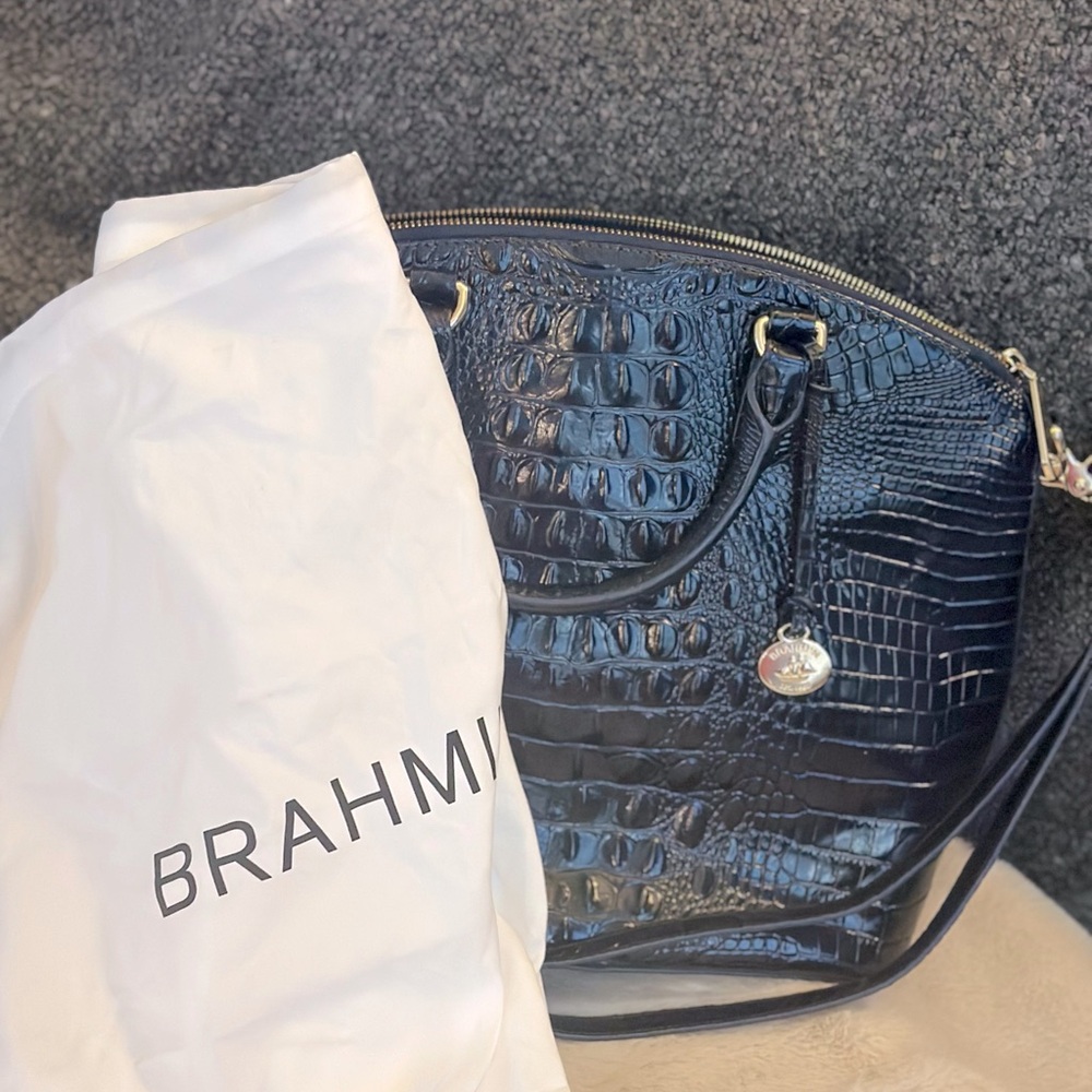 Gorgeous EUC Brahmin Large Duxbury Satchel in Navy -“Ink” EXCELLENT Condition